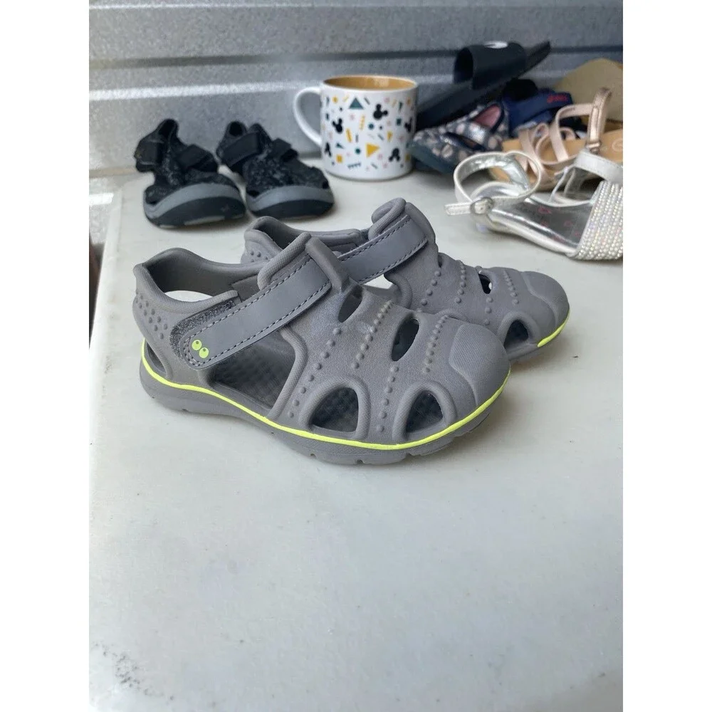 Surprize By Stride Rite Fargo Boys Water Shoes Sandals Size 8 Gray Closed Toe